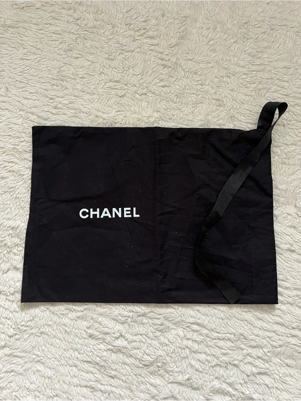 Authentic Chanel Black Logo Dust Bag